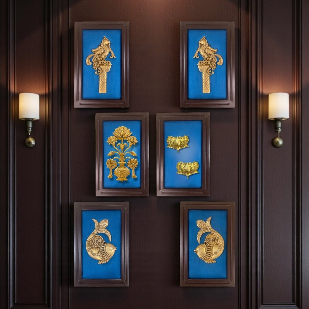 Brass Blue WallArt Set