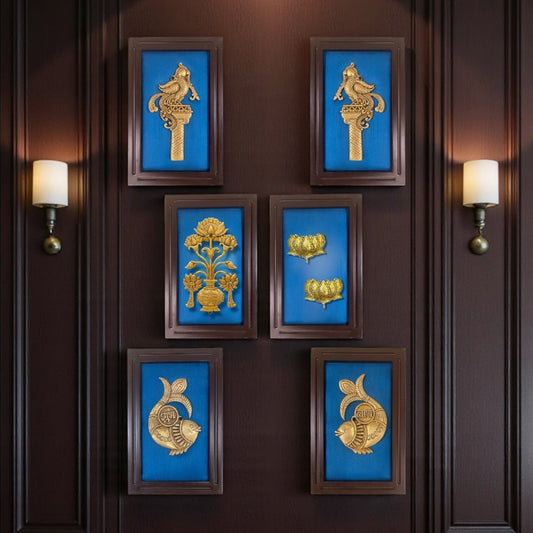 Brass Blue WallArt Set