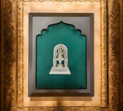 Ram Lalla 92.5% sterling silver with Green Silk in Wooden Frame