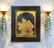Radha Krishna - 5 Gold Leafed Art with Wooden Frame