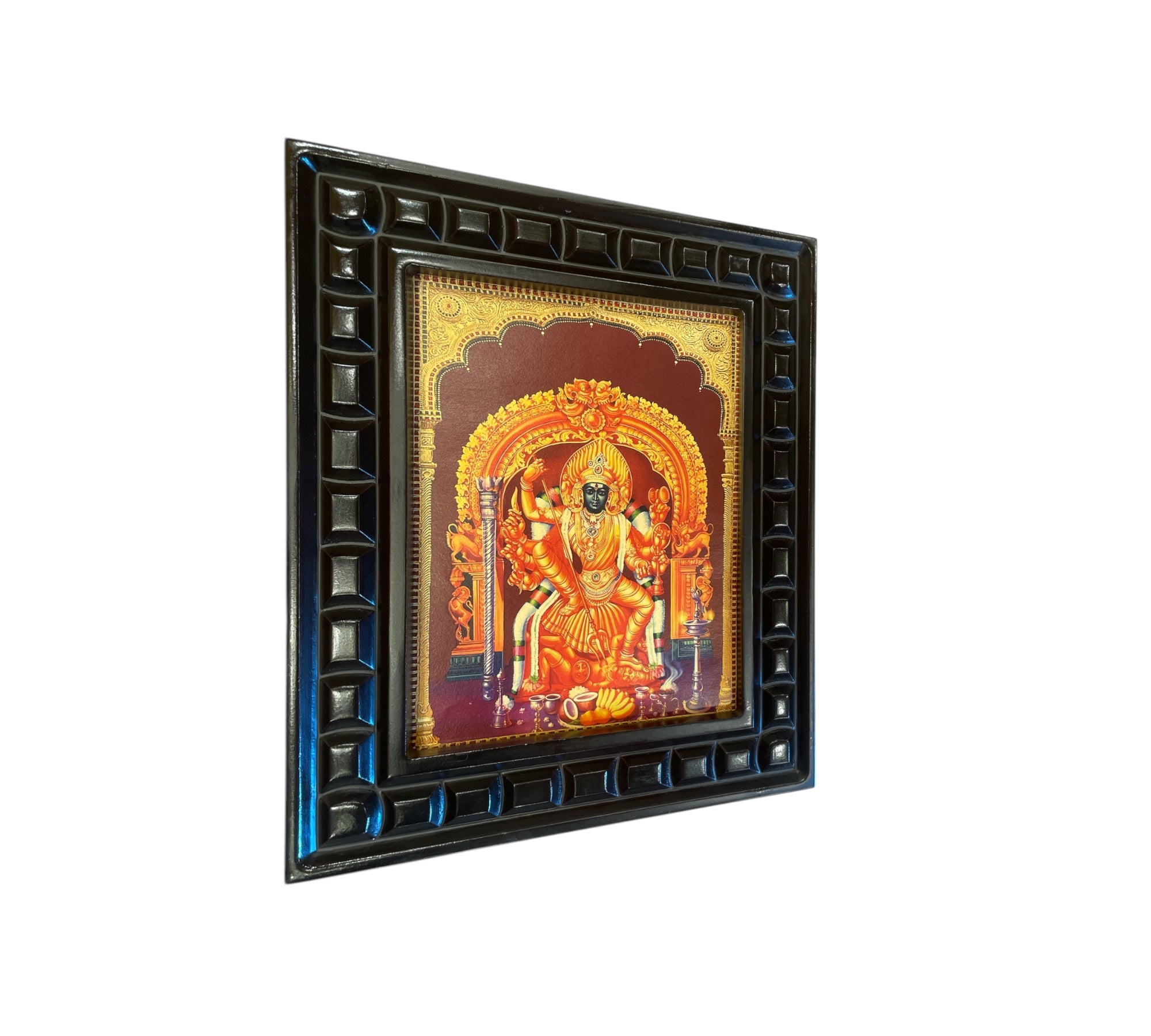 Sri Kannathal Amman Gold foiled artwork in wooden frame