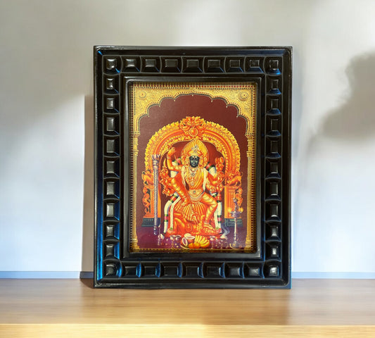 Sri Kannathal Amman Gold foiled artwork in wooden frame