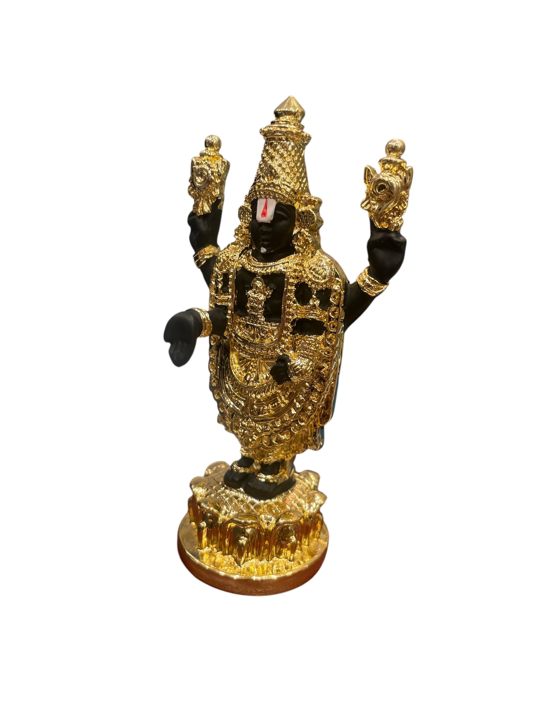Tirupati Balaji Statue in Black and Gold