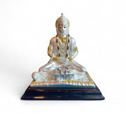 Meditating Hanuman Idol in 92.5 Sterling Silver