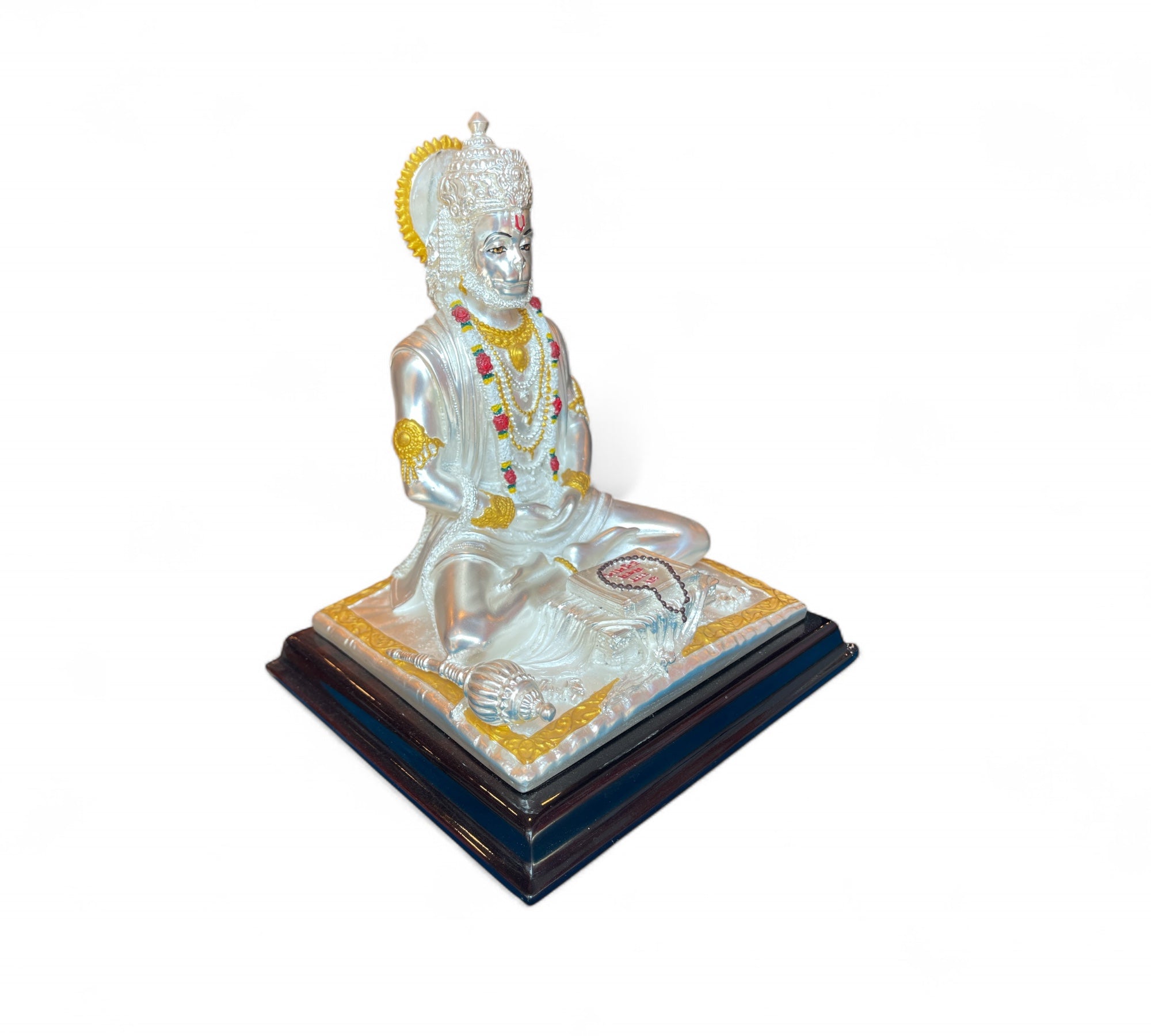 Meditating Hanuman Idol in 92.5 Sterling Silver