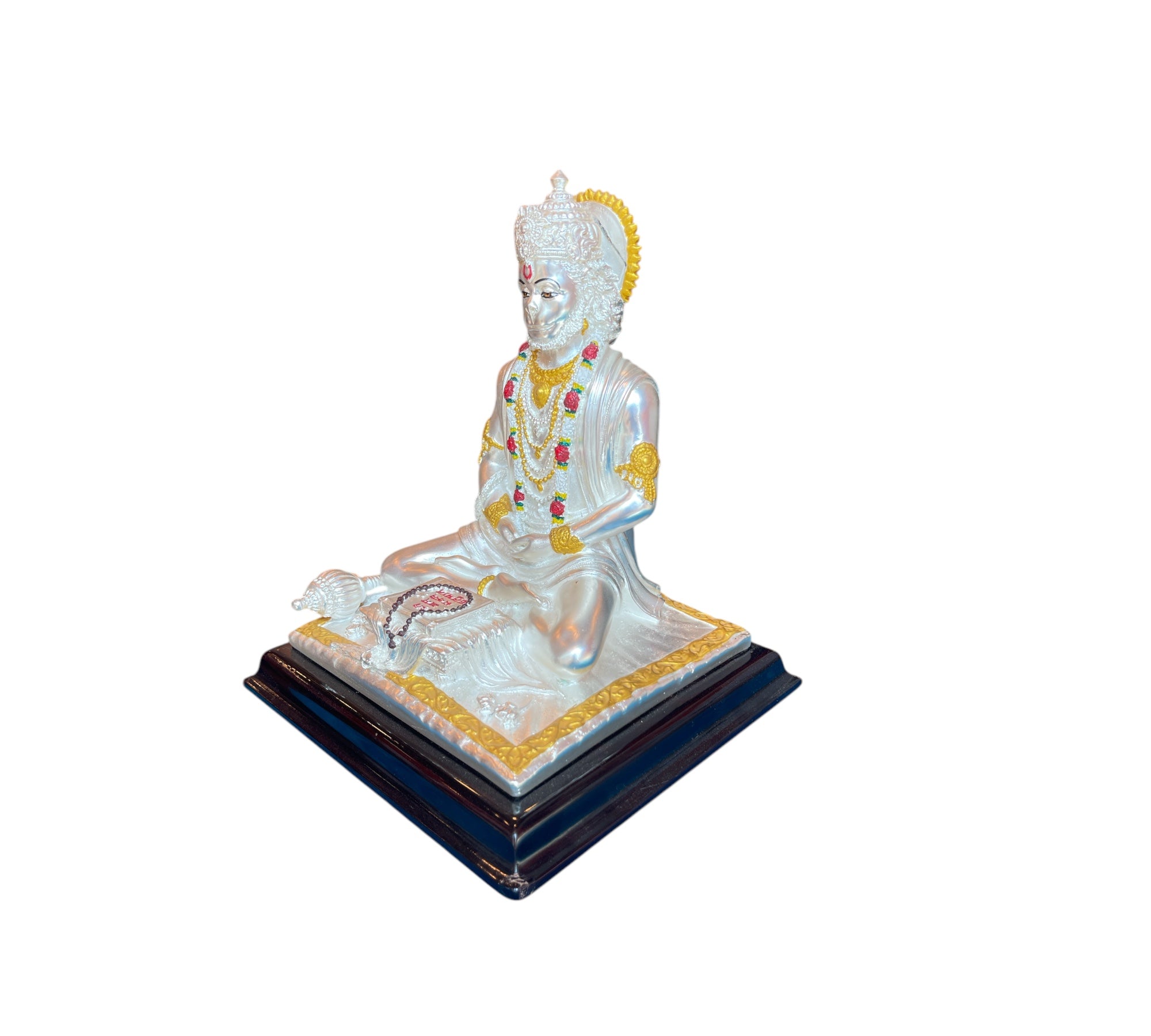 Meditating Hanuman Idol in 92.5 Sterling Silver