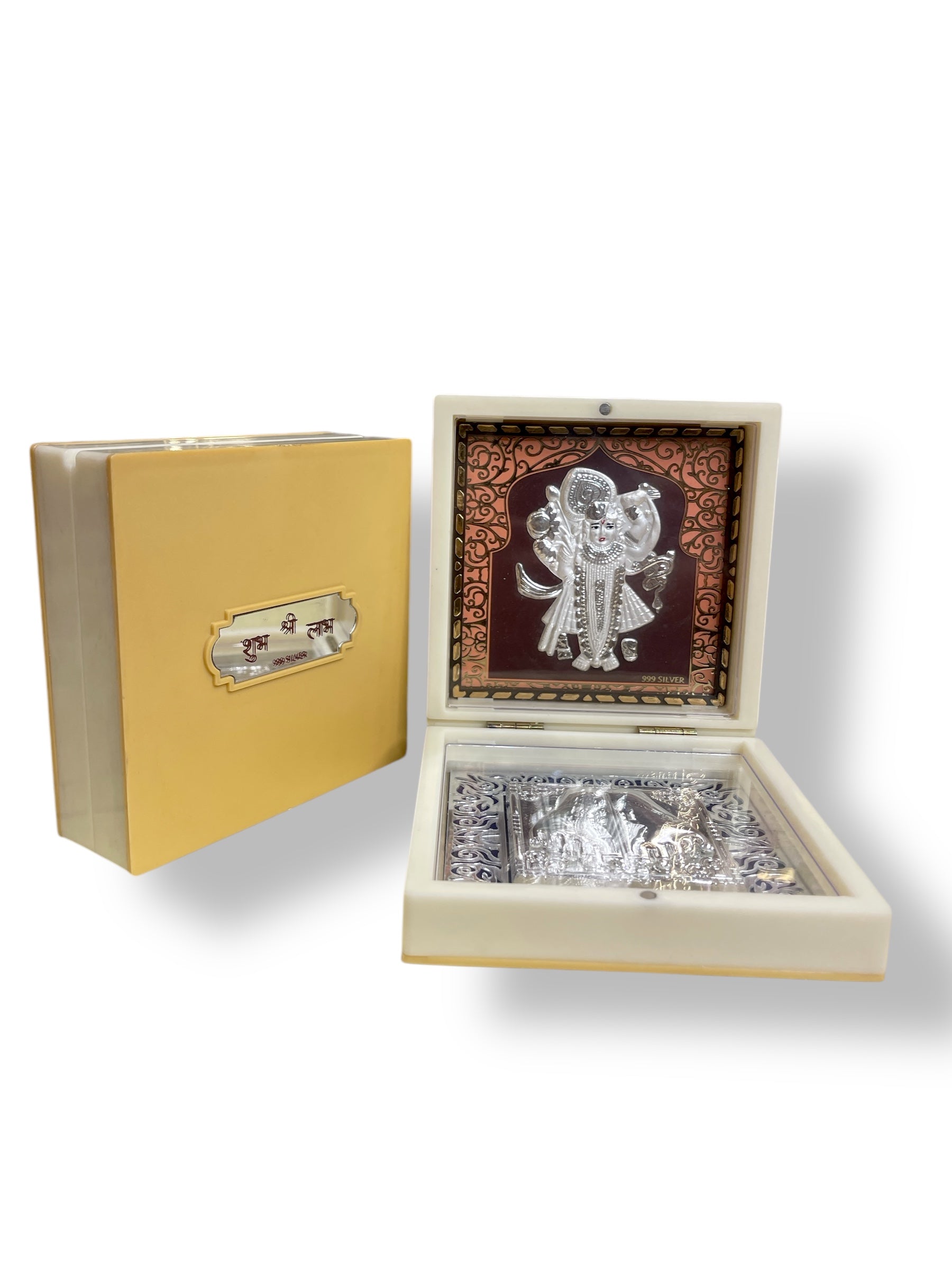 Sreenathji with Padukas in silver 3d Foil Gift Box