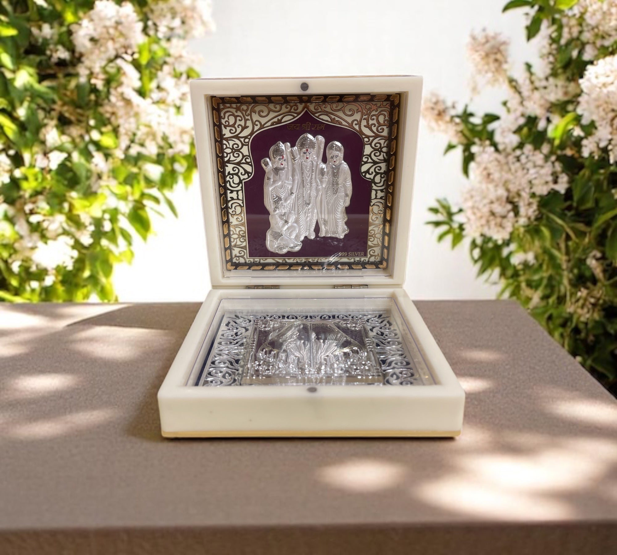 Ram Darbar with Padukas in Silver 3d Gift Box