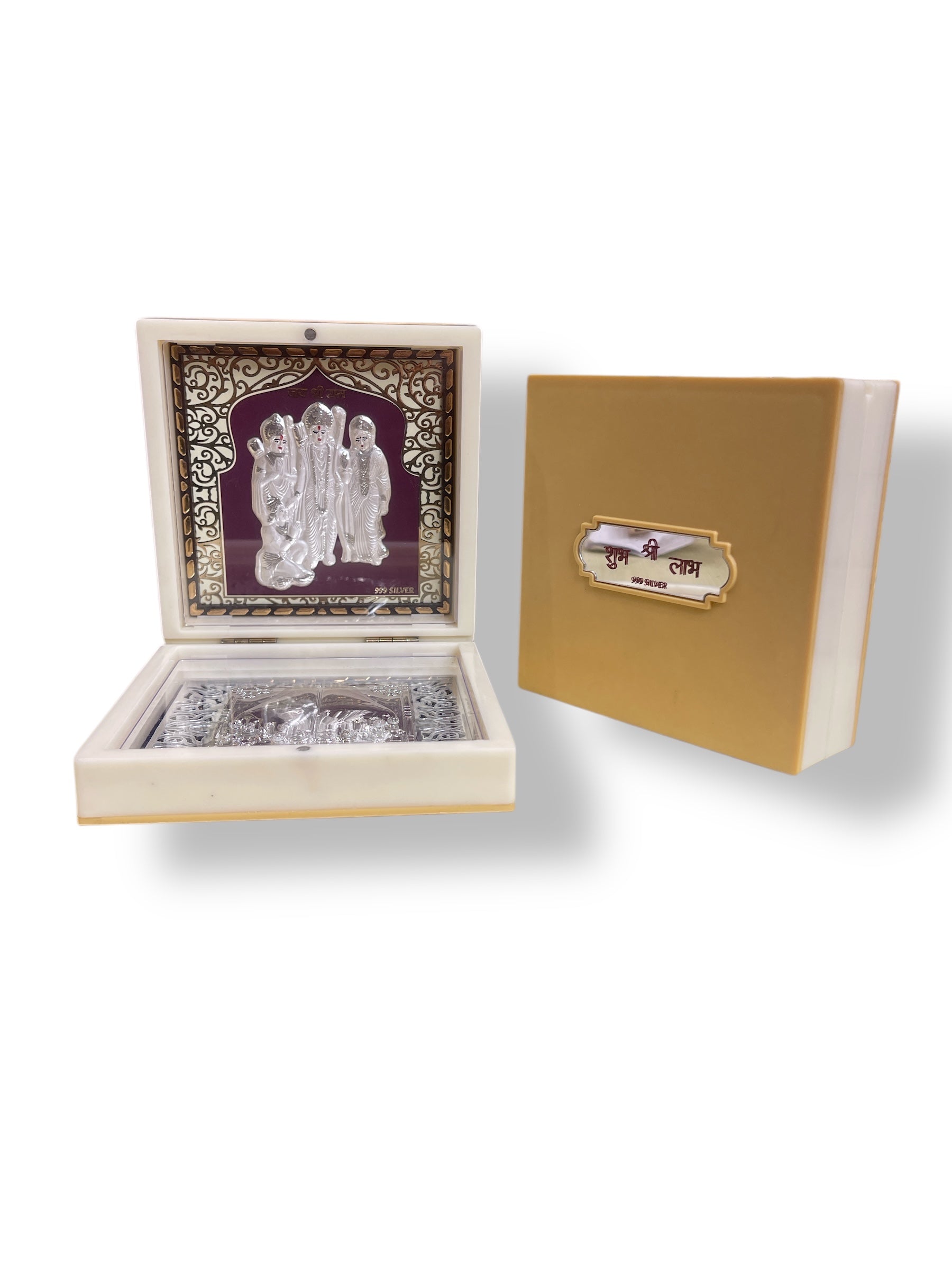 Ram Darbar with Padukas in Silver 3d Gift Box