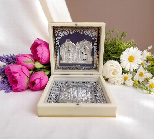 Tirupati & Padmavati with Padukas in Silver 3d Foil Gift box