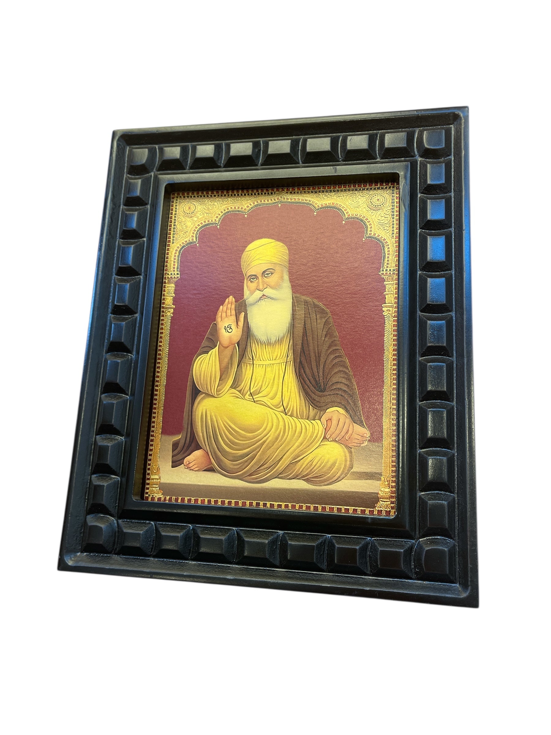 Guru nanak - 2 gold foiled artwork in wooden frame