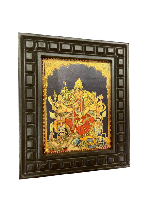 Chamundeshwari Gold foiled artwork in wooden frame