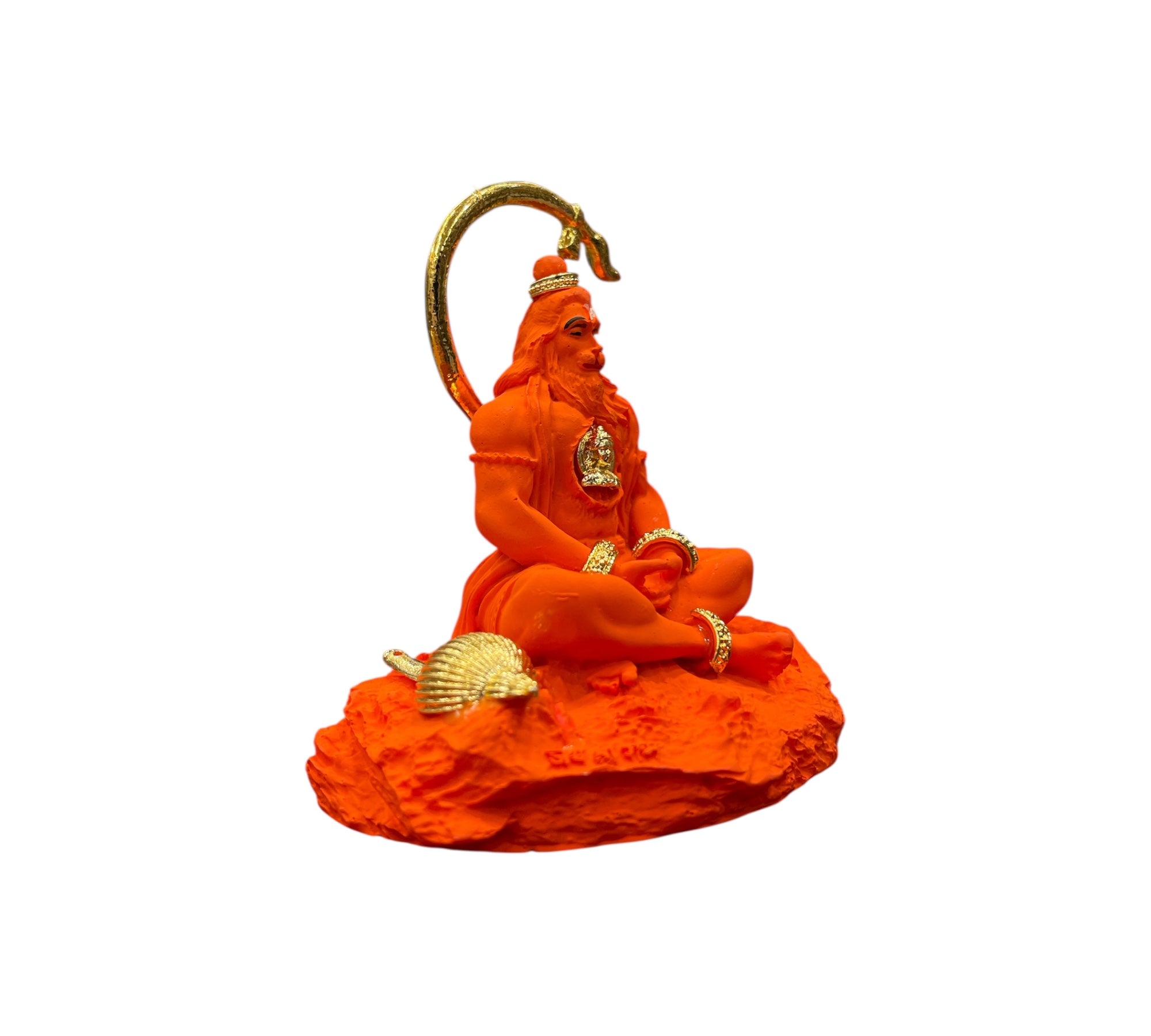 Meditating Lord Hanuman Idol – Porcelain with Metal Embellishments