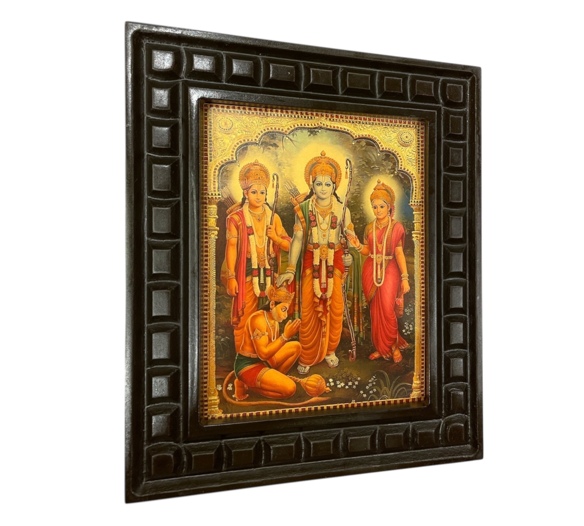 Ram Parivar- 2 Gold leafed artwork in wooden frame