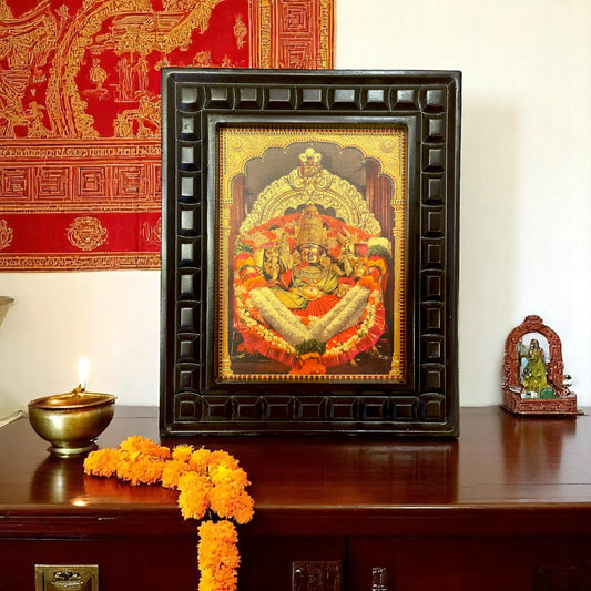 Mysore chamundeshwari gold foiled artwork in wooden frame