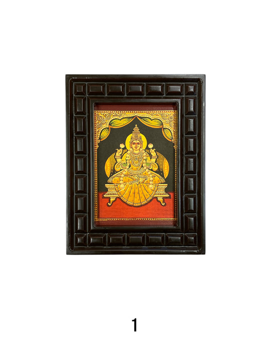 Set of Asta Lakshmi Gold Leafed Art With Wooden Frame
