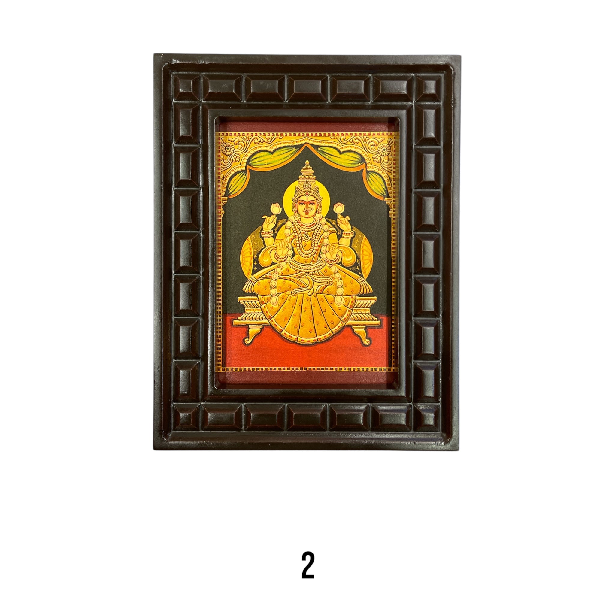 Set of Astalakshmi Gold Leafed Art With Wooden Frame