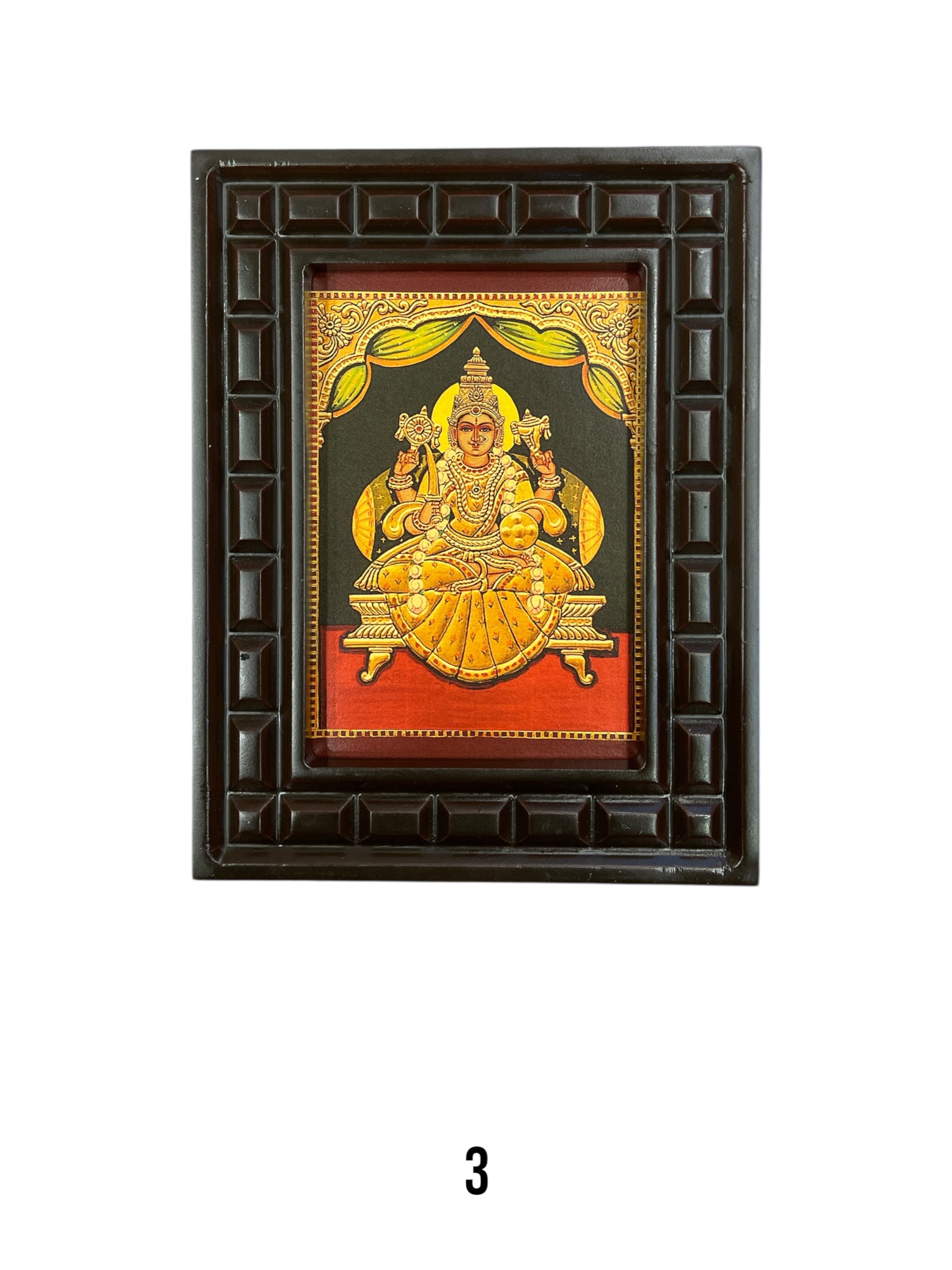 Set of Astalakshmi Gold Leafed Art With Wooden Frame