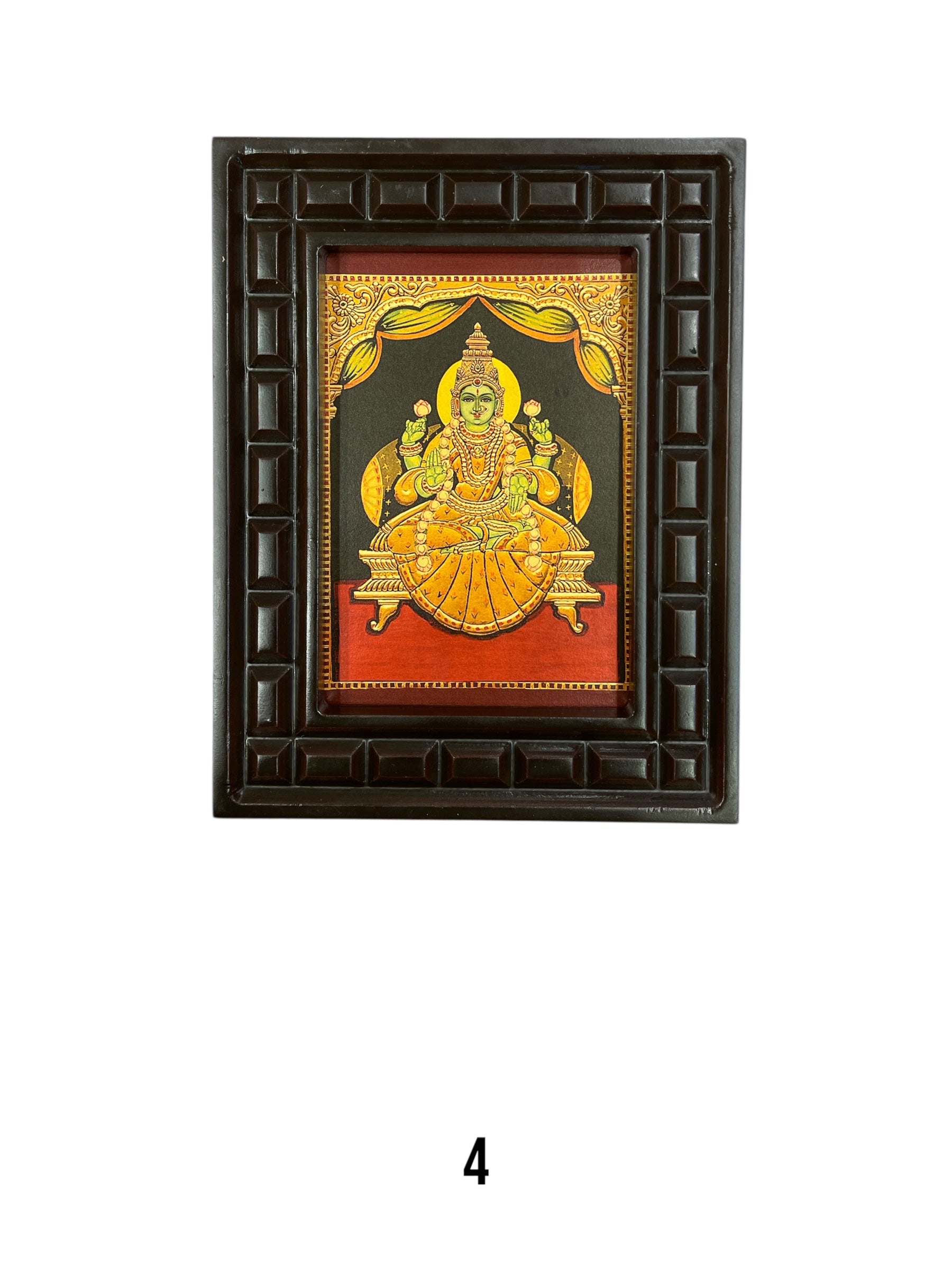 Set of Astalakshmi Gold Leafed Art With Wooden Frame