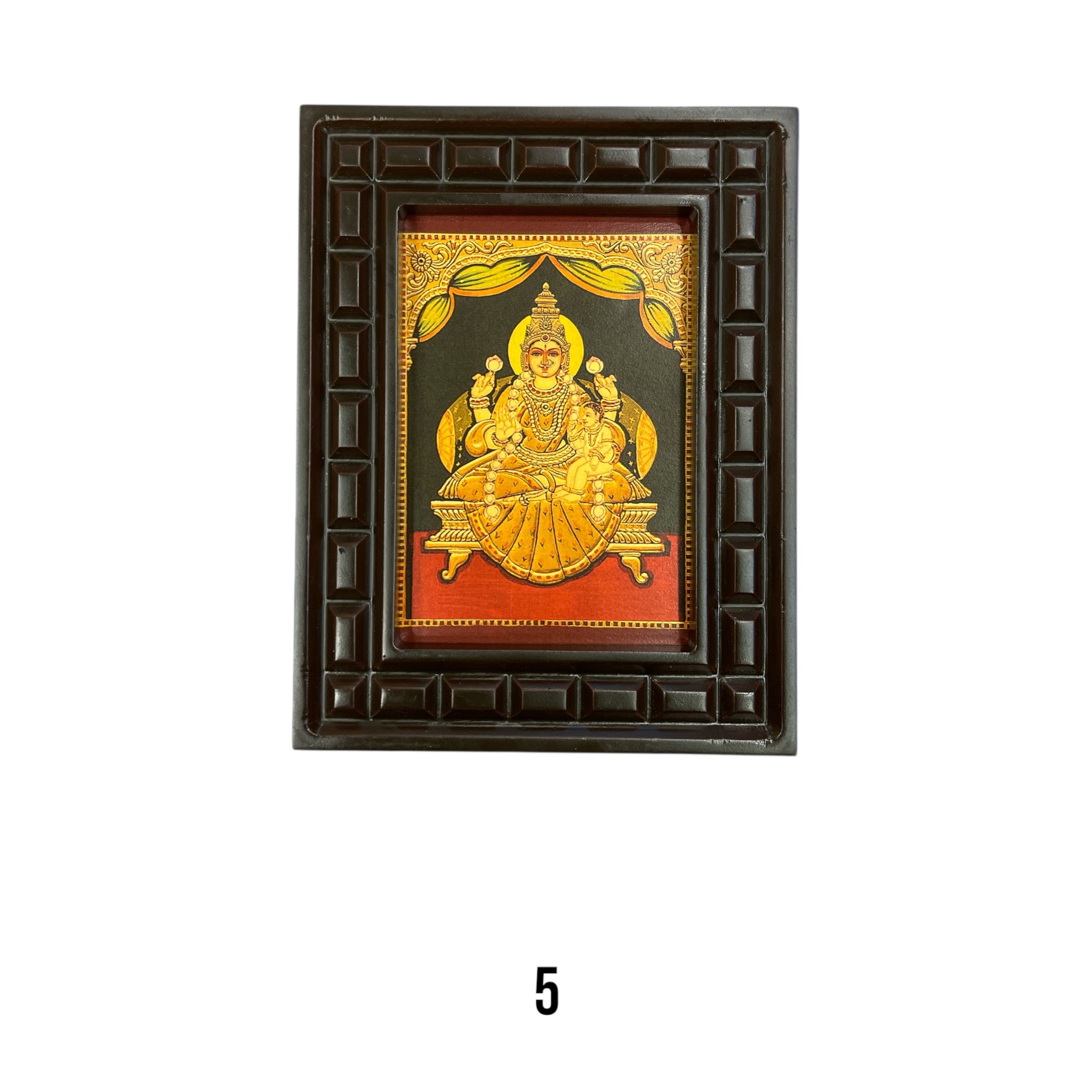 Set of Astalakshmi Gold Leafed Art With Wooden Frame