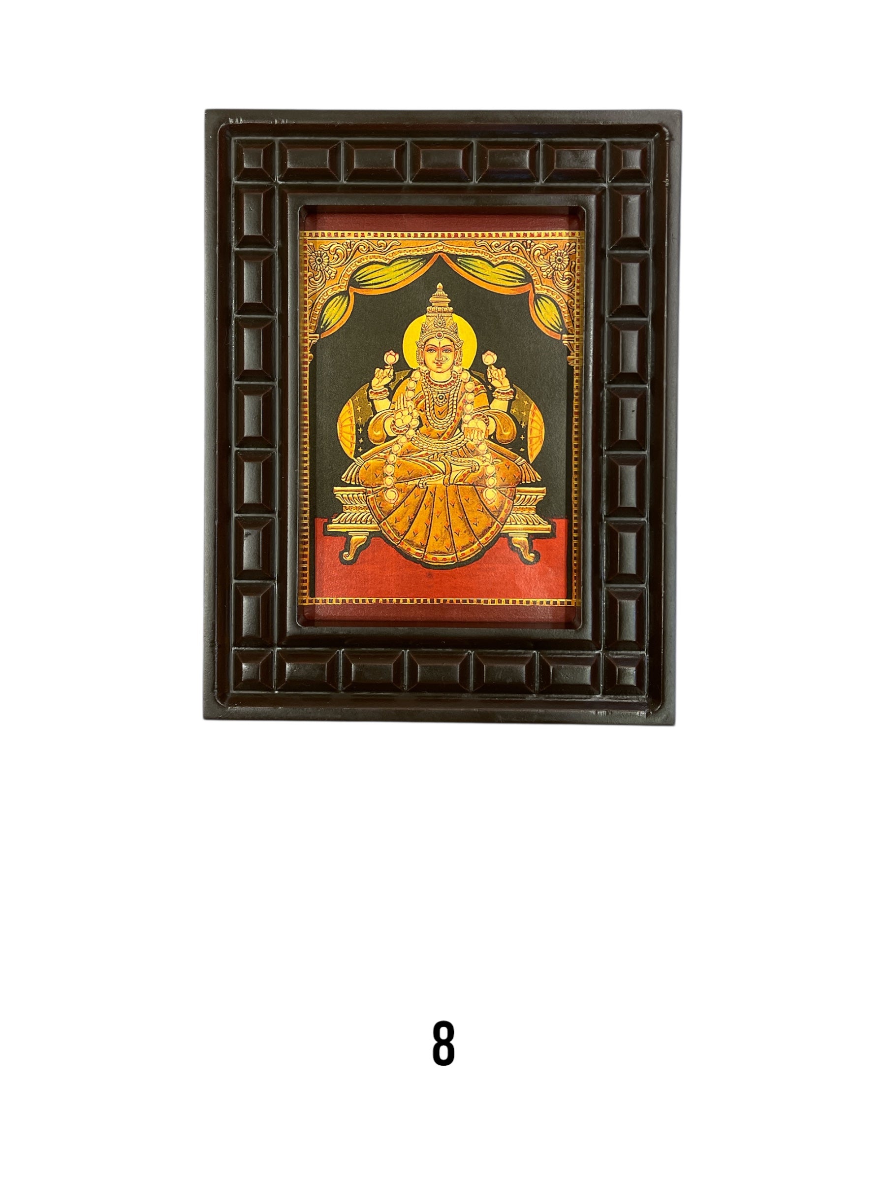 Set of Astalakshmi Gold Leafed Art With Wooden Frame