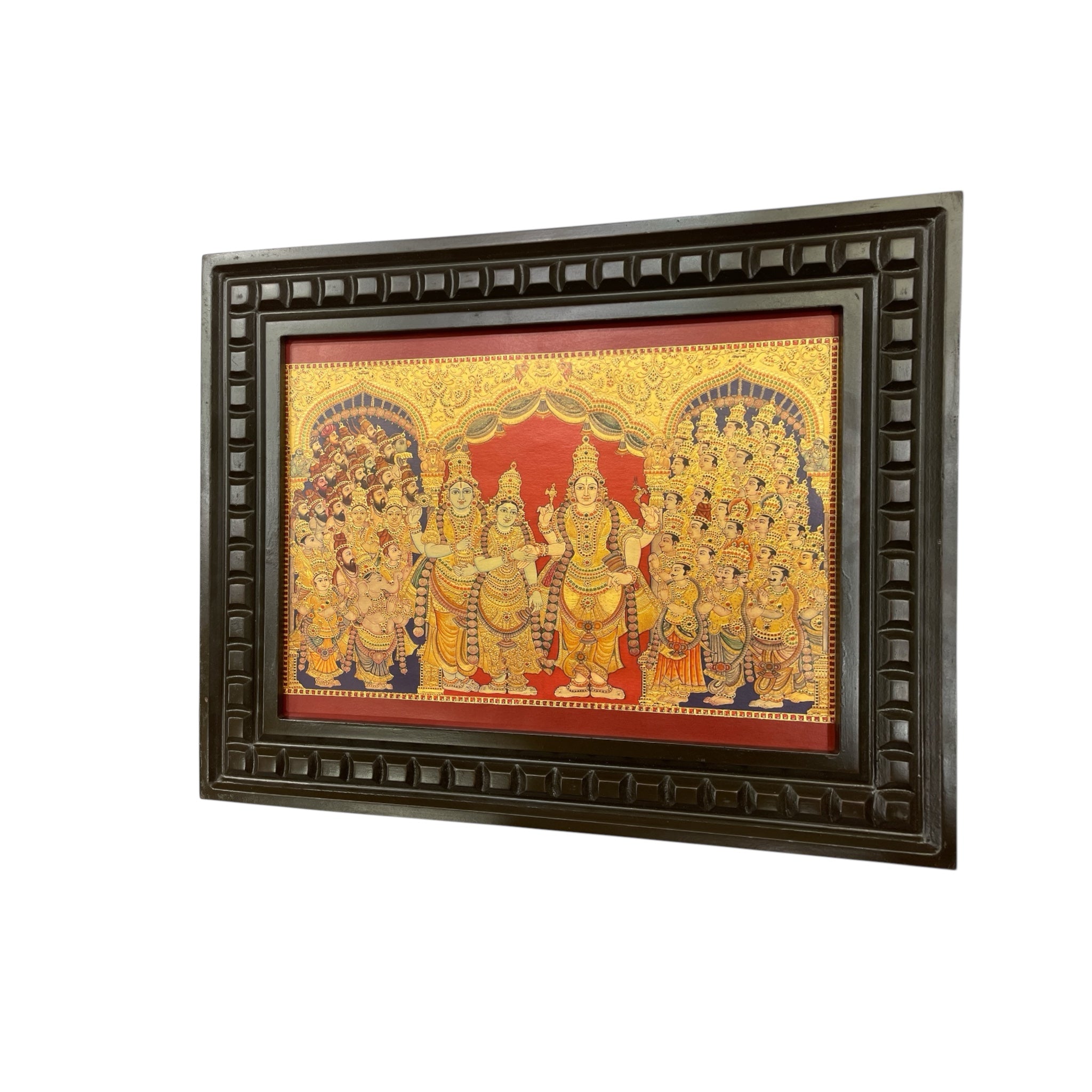Girija Kalyanam Gold Leafed Art With Wooden Frame