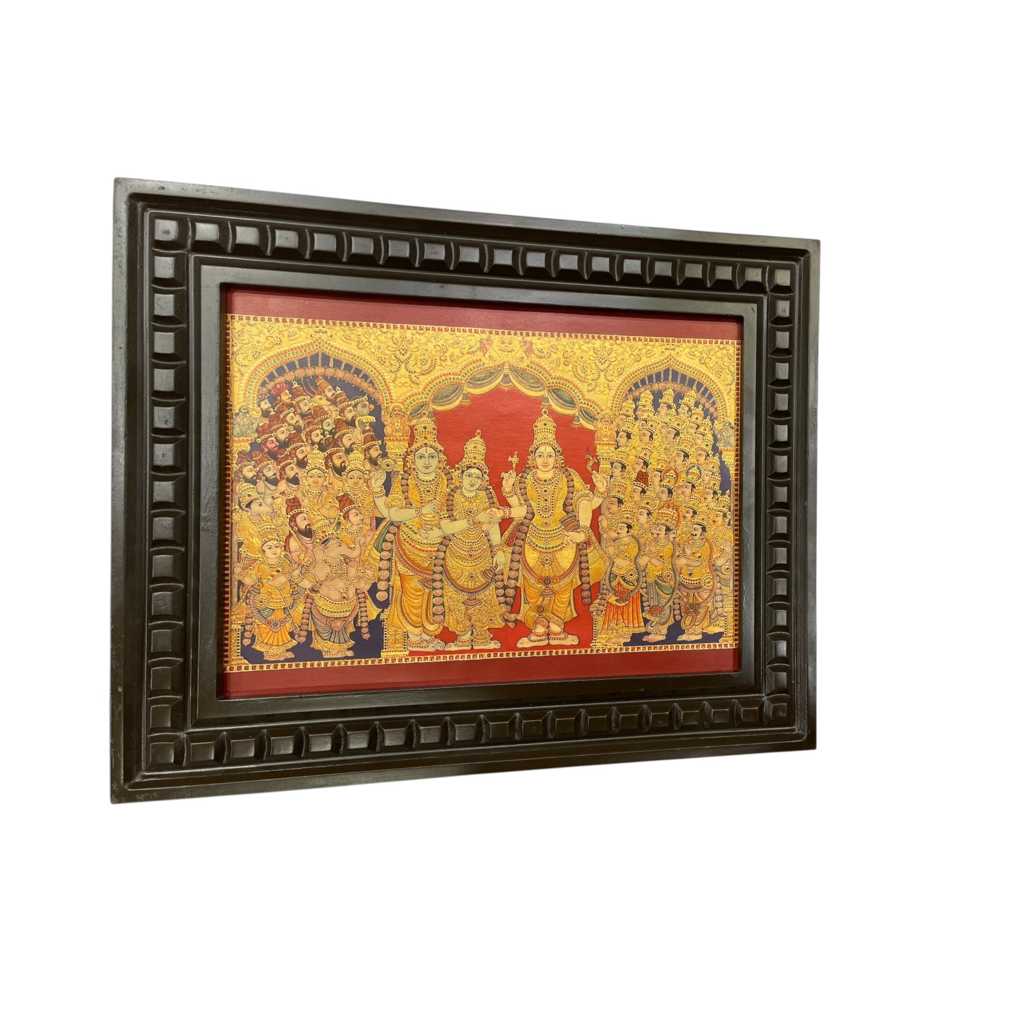 Girija Kalyanam Gold Leafed Art With Wooden Frame