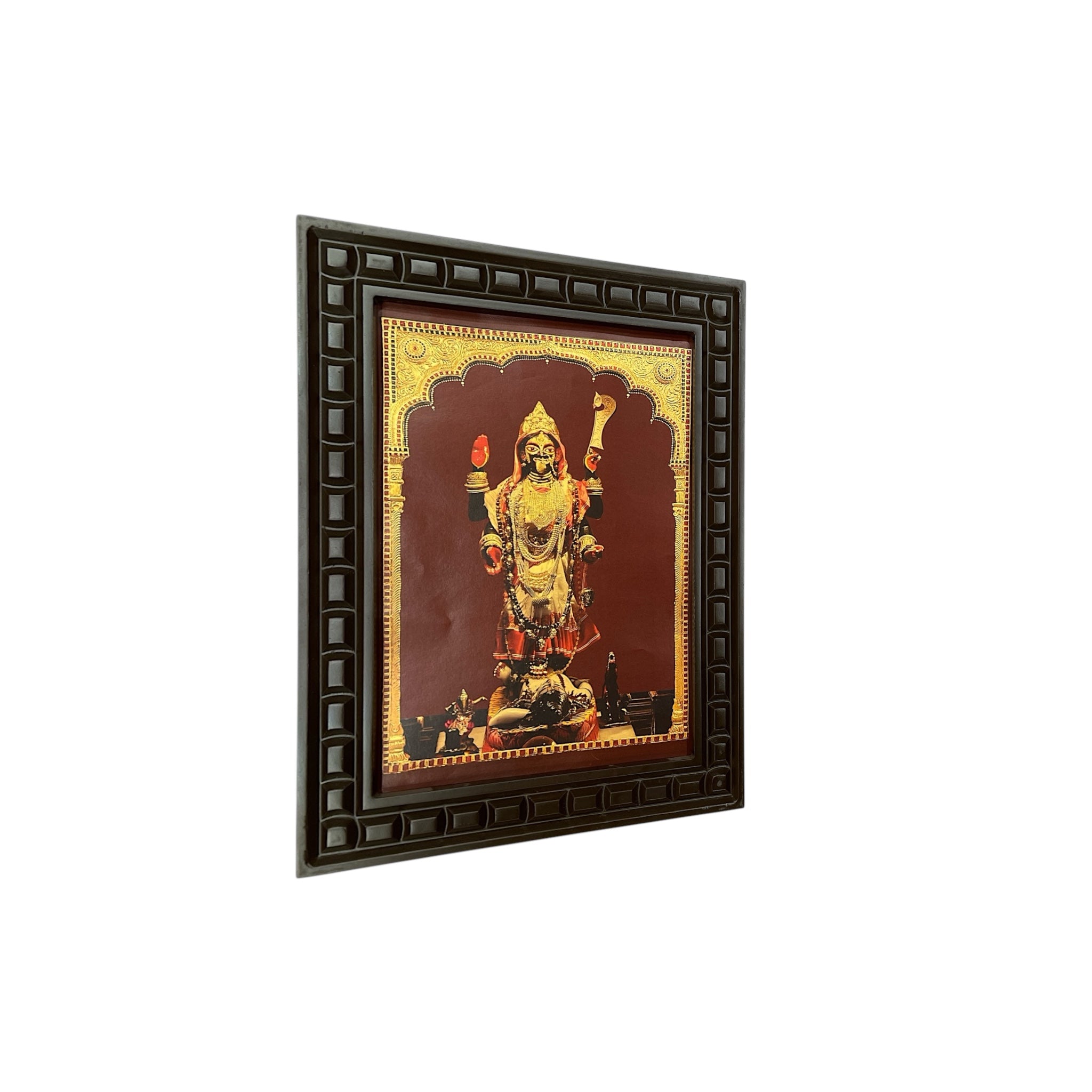 Maa Kaali Gold Leafed Art With Wooden Frame