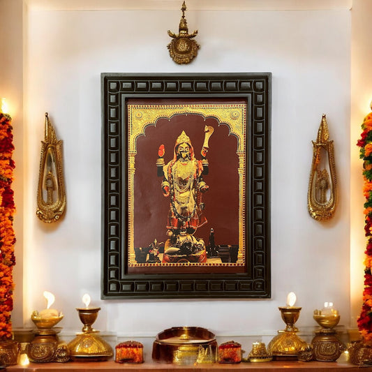 Maa Kaali Gold Leafed Art With Wooden Frame