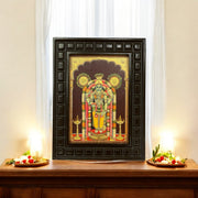 Guruvayurappan -2 Gold Leafed Art With Wooden Frame