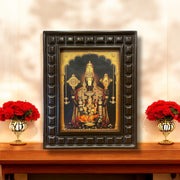 Tirupati Balaji-3 Gold Leafed Art With Wooden Frame