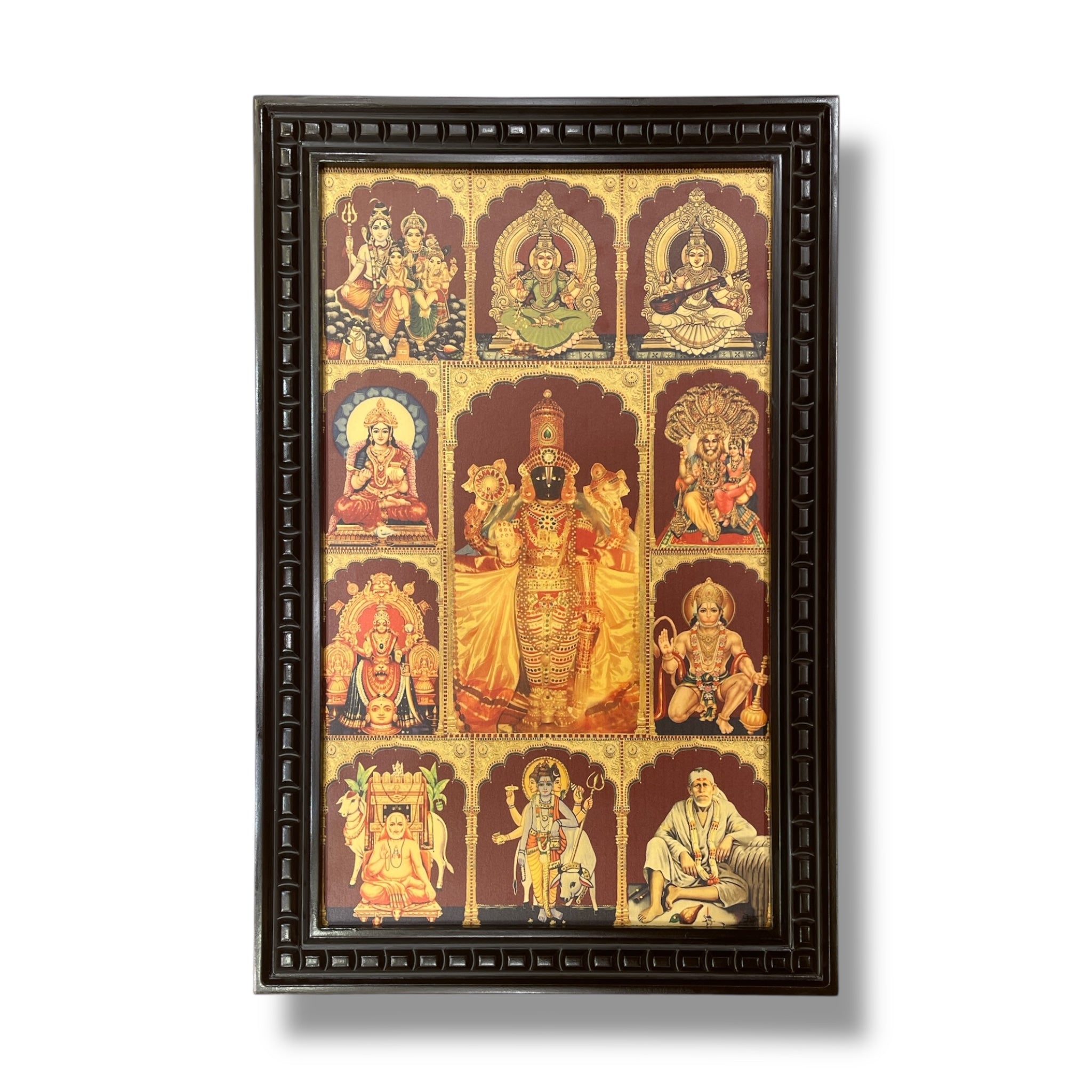11 Gods customized Gold Leafed art Within Wooden Frame