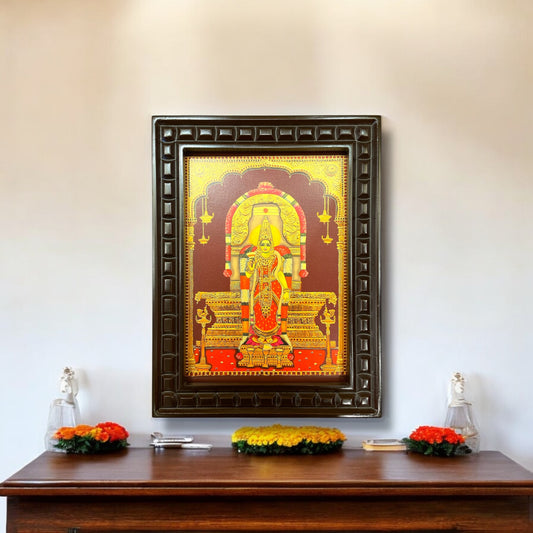 Madurai Meenakshi - 2 Gold Leafed art Within Wooden Frame