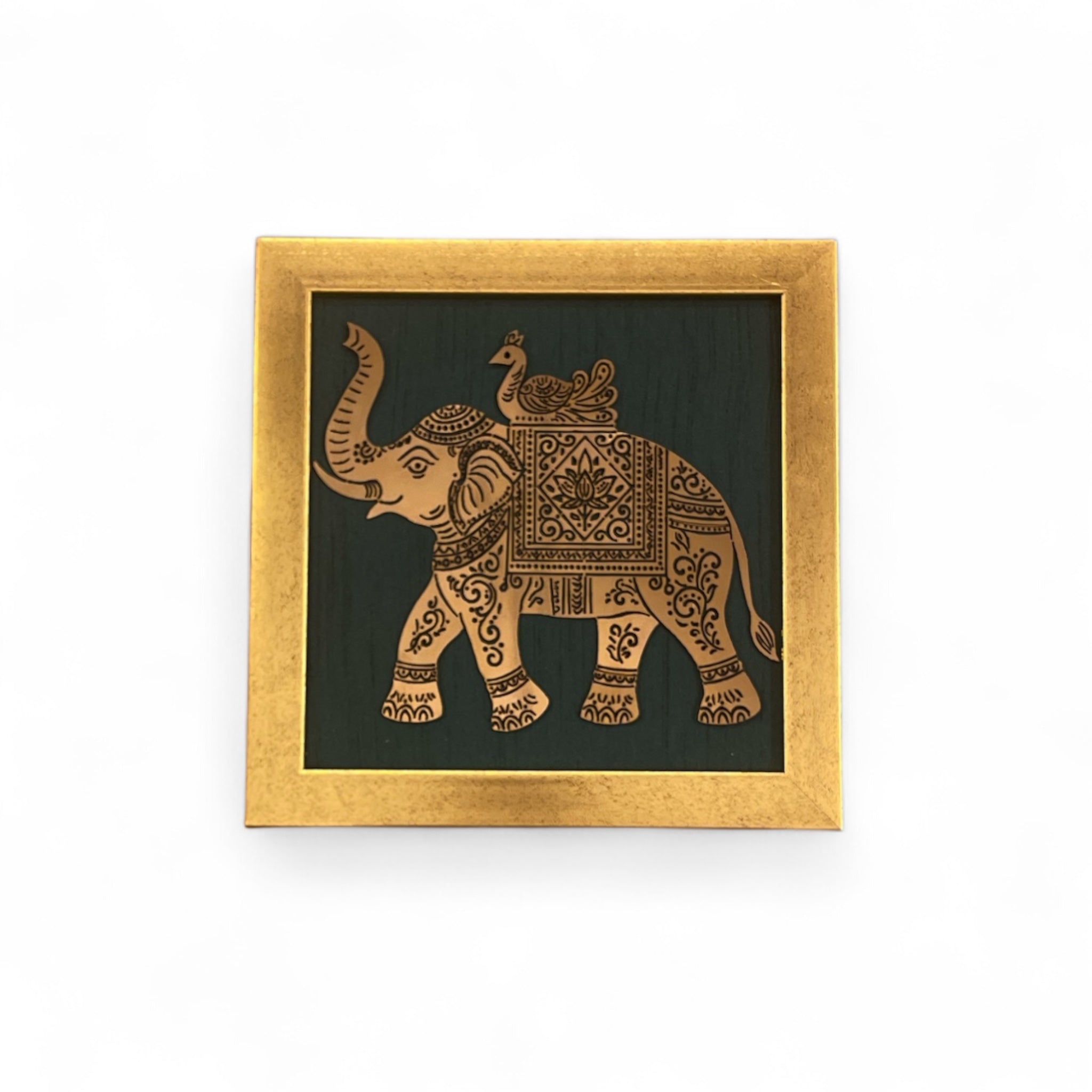Auspicious Indian Elephant & Peacock Wall Décor
