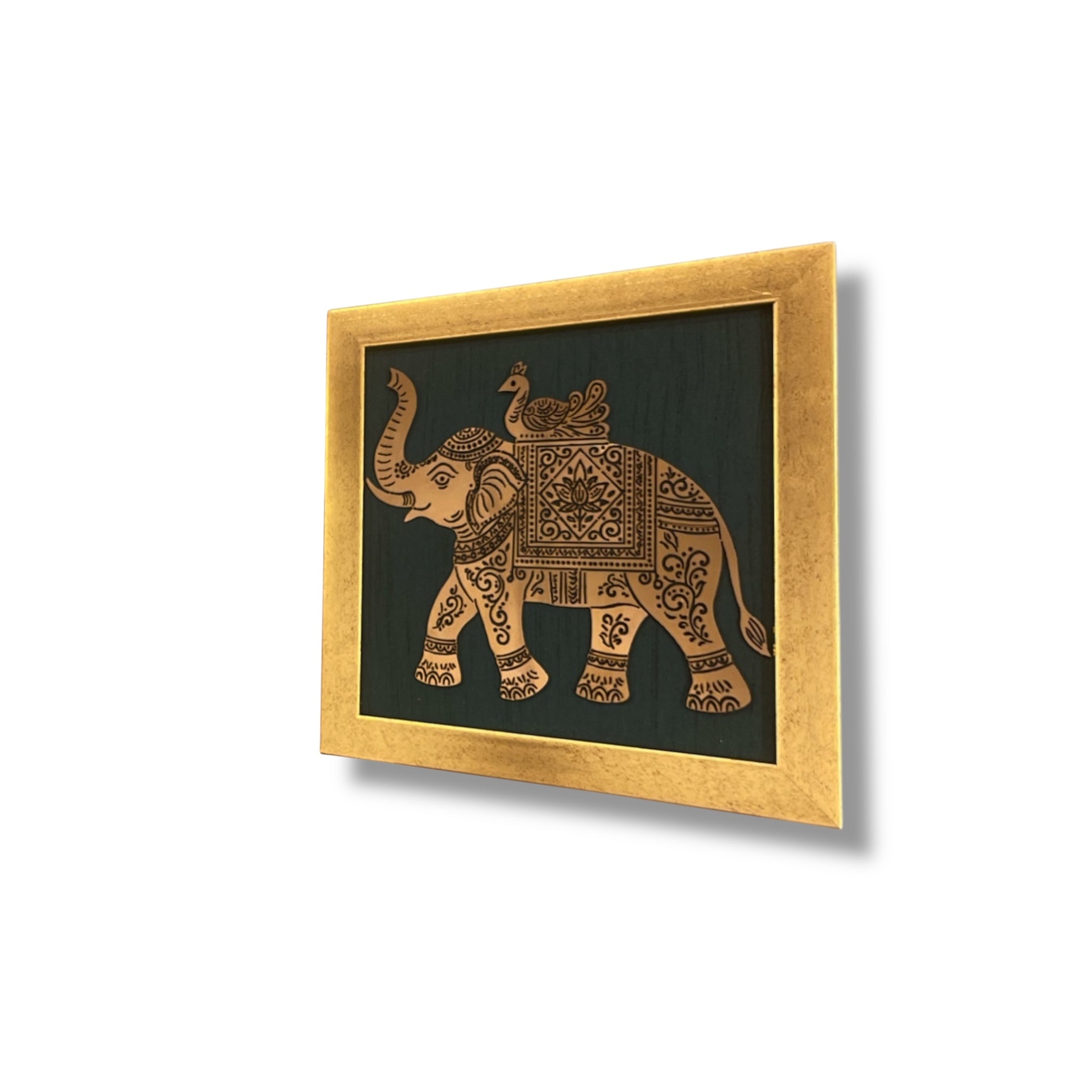 Auspicious Indian Elephant & Peacock Wall Décor