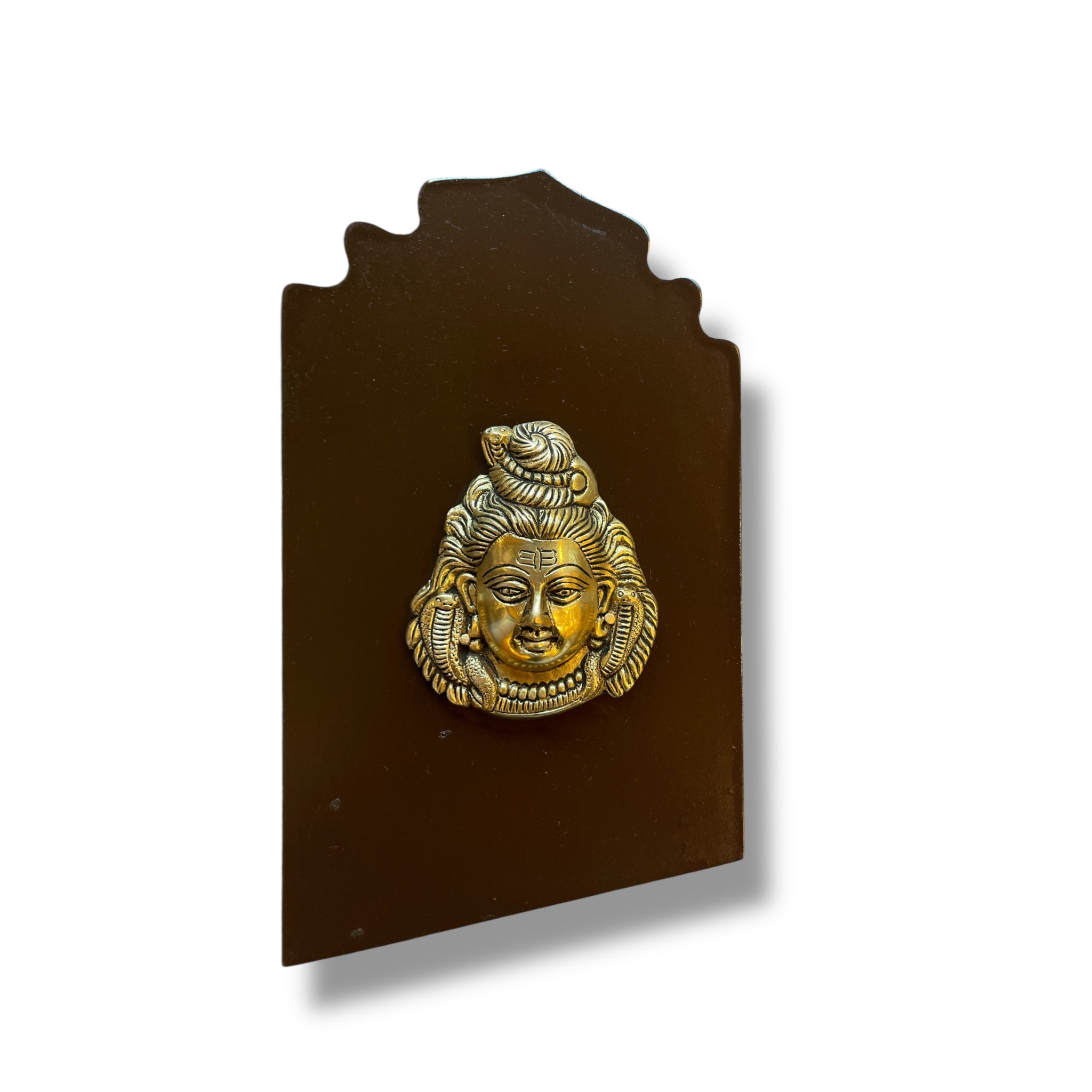 Brass Lord Shiva on Wooden Base