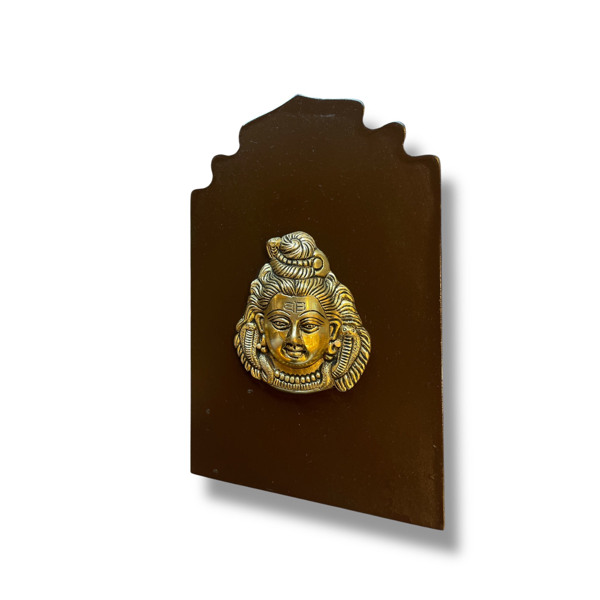 Brass Lord Shiva on Wooden Base