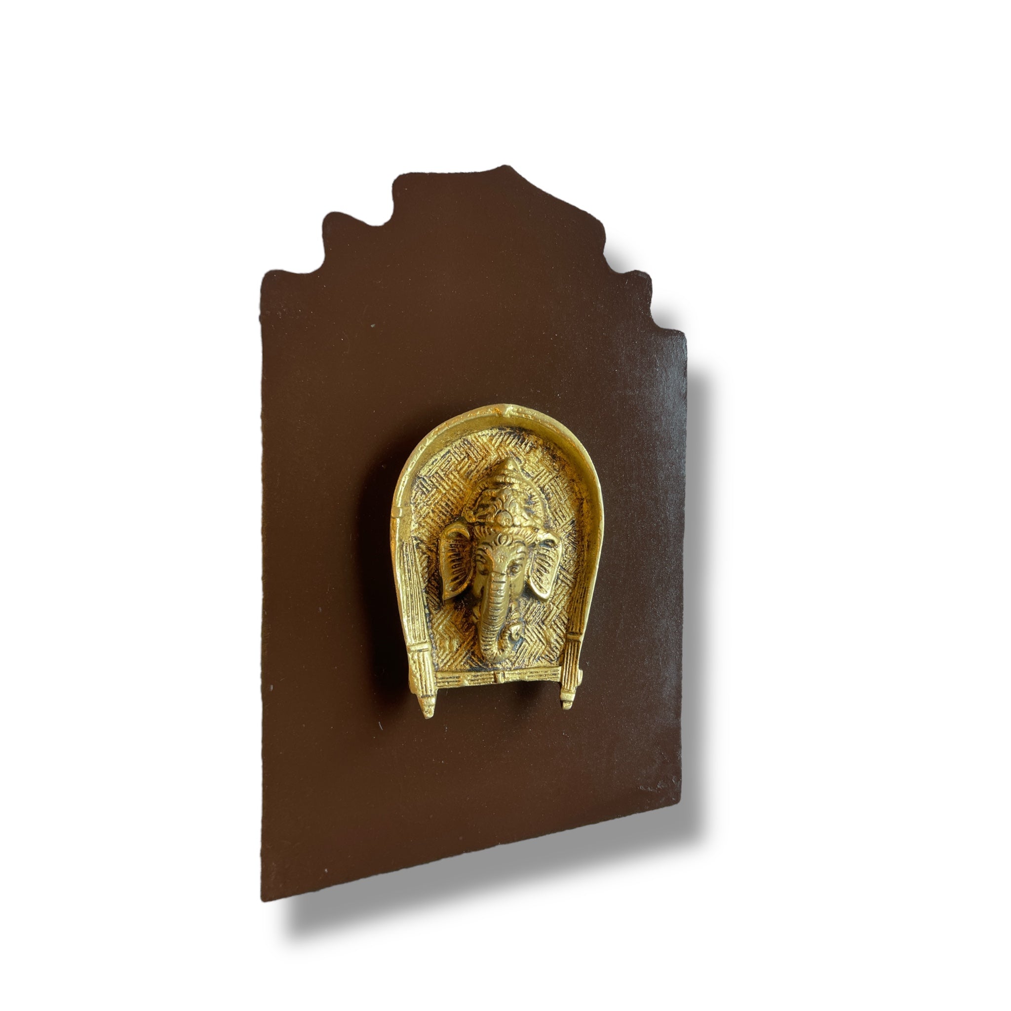 Brass Ganesha on Wooden Base