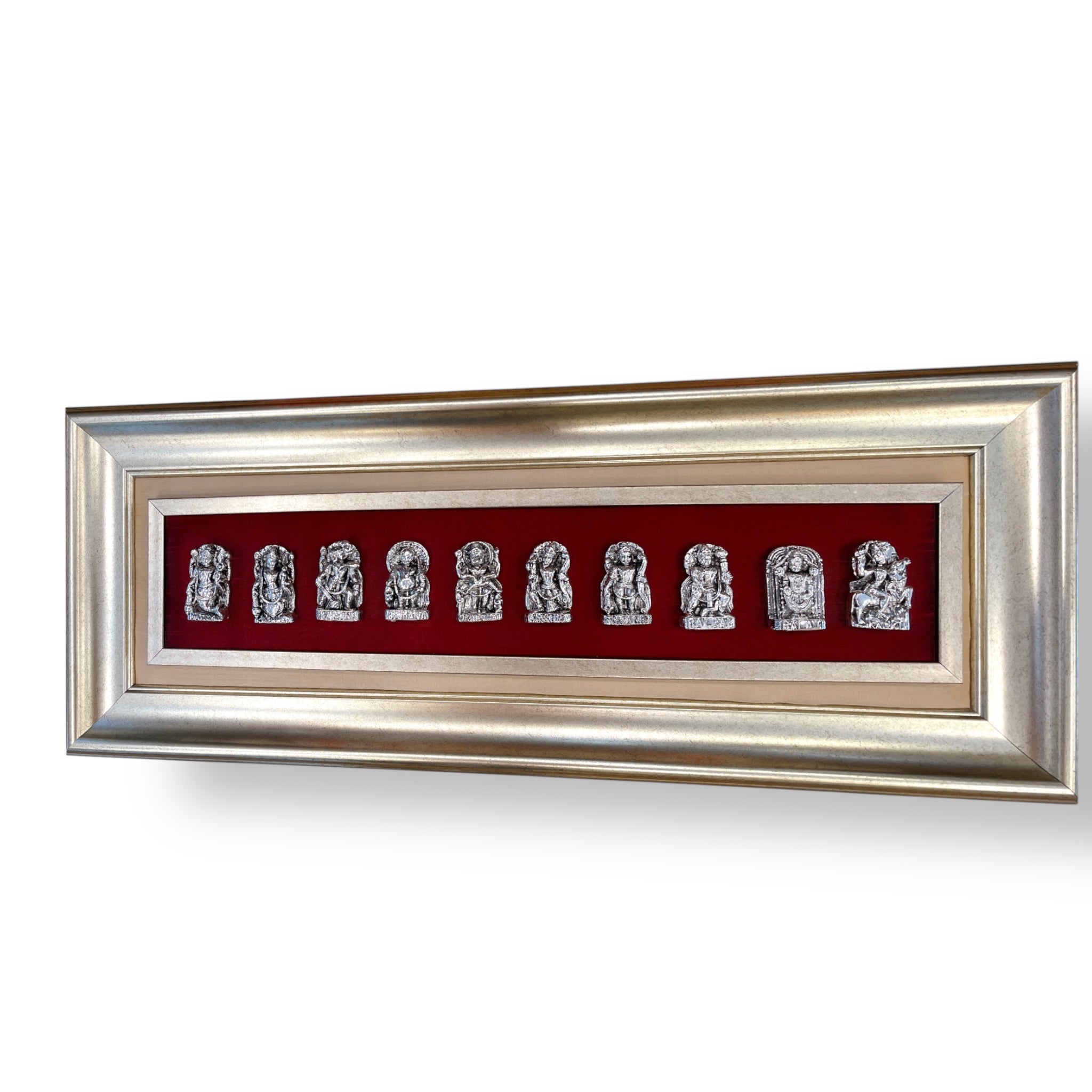 Dashavatara in Sterling Silver with Royal Blue Silk Backdrop wall mural