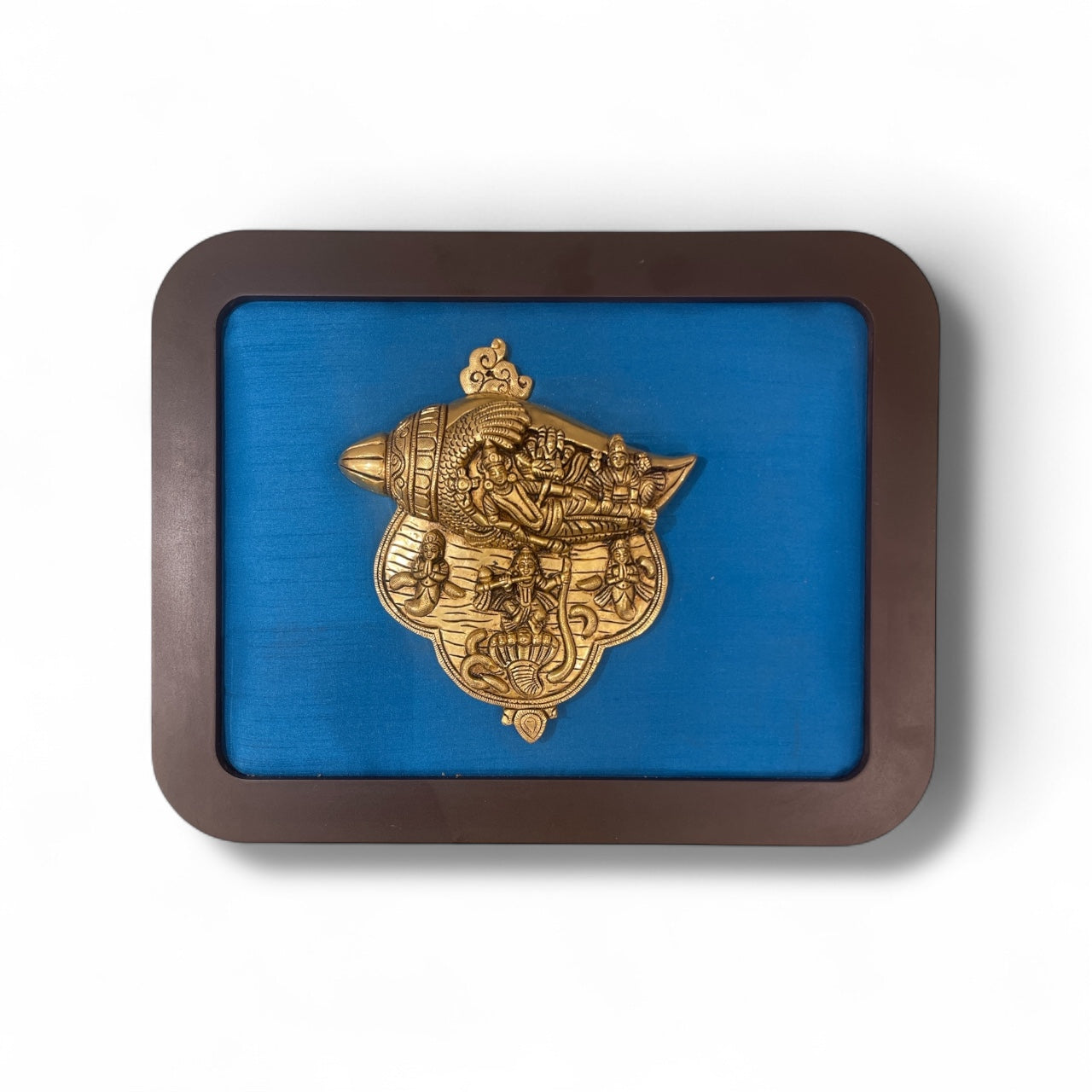 Brass Divine Wall Art Set with Sky Blue Backdrop by Estudio