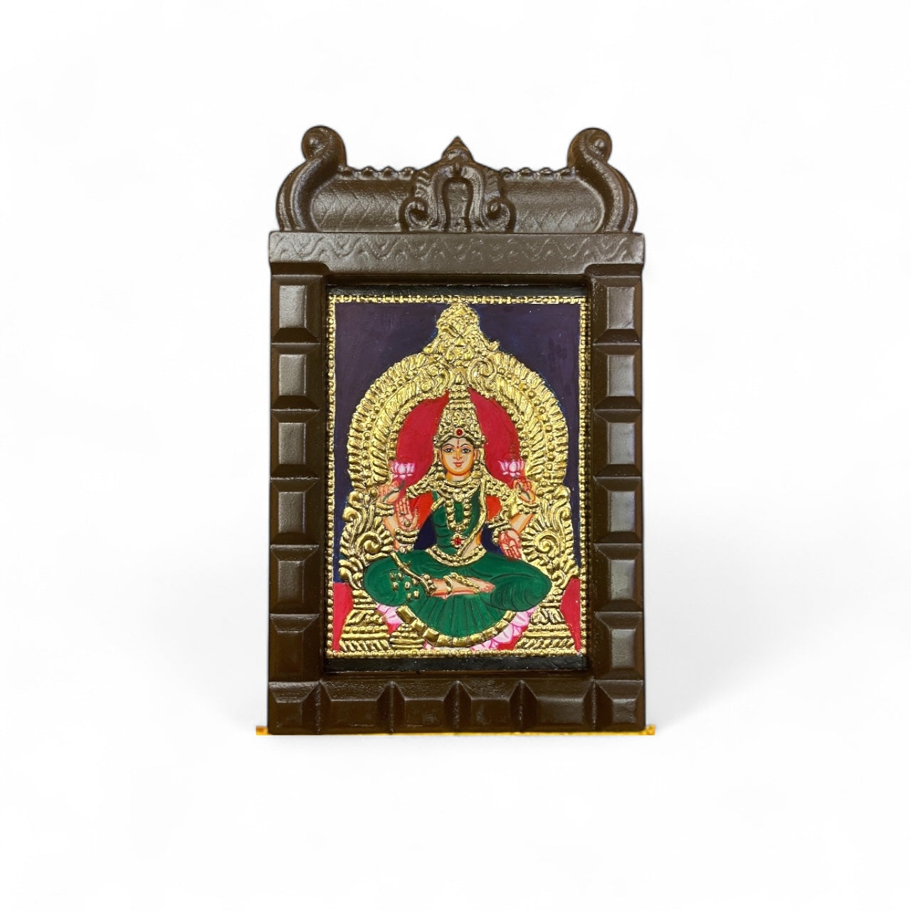 Lakshmi Green Saree Tanjore Painting