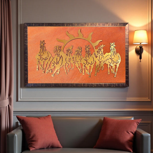 7 Running Horses Metal Wall Art