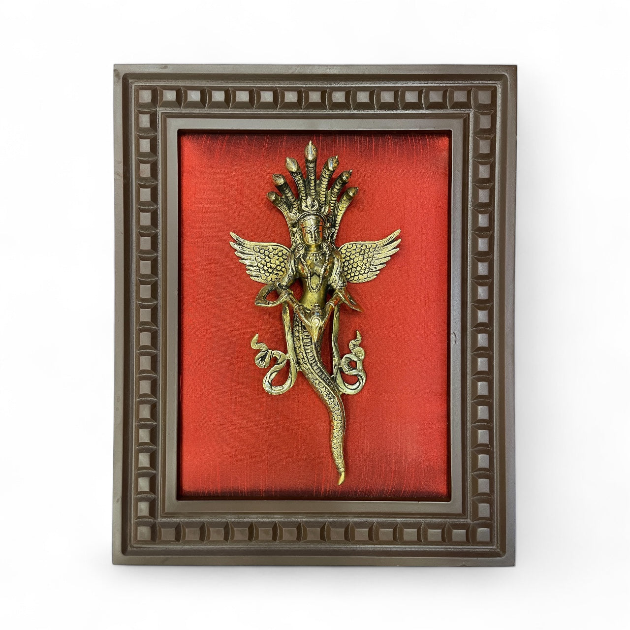 Brass Red Wall Art Set Nagakanya yali Hanuman gadha lotus and 2 headed eagle – Divine Luxury for Modern Interiors