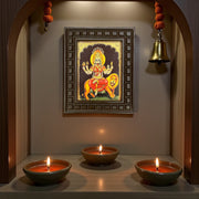 Pratyangira Devi Gold Leafed Art With Wooden Frame
