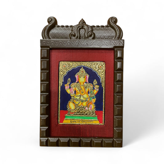Shakthi Ganapati Tanjore Painting