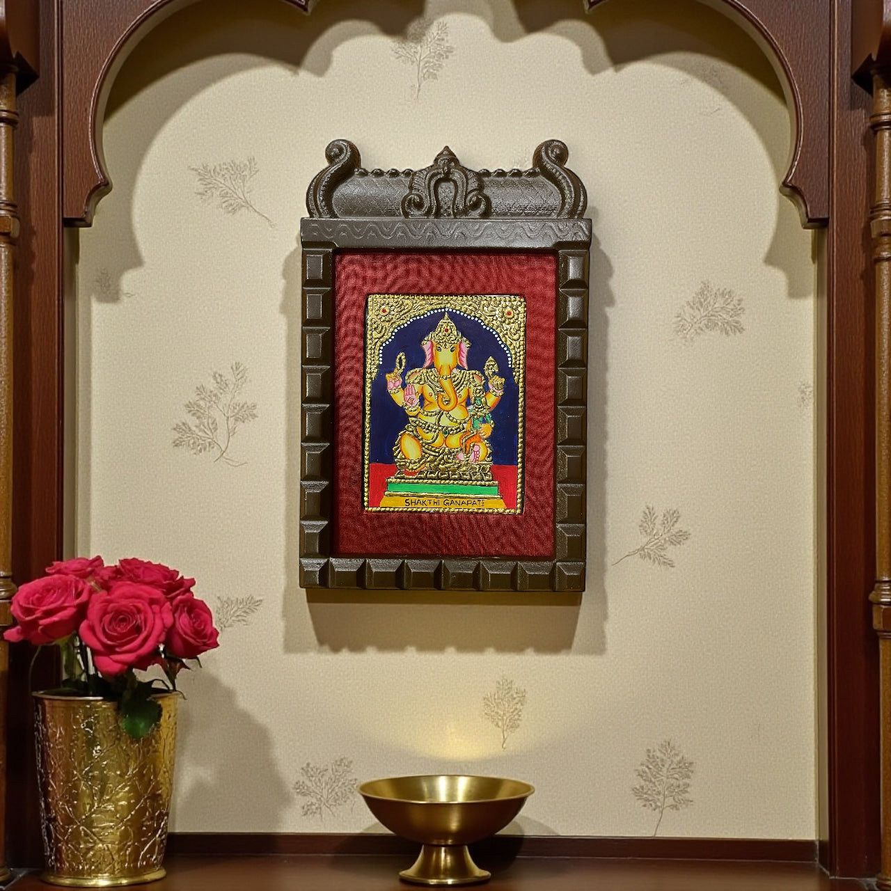 Shakthi Ganapati Tanjore Painting