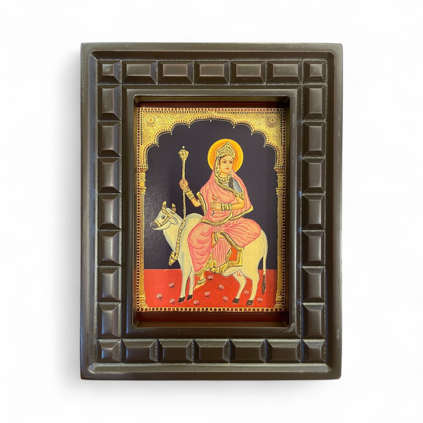 Navadurga Gold foiled art in wooden frame