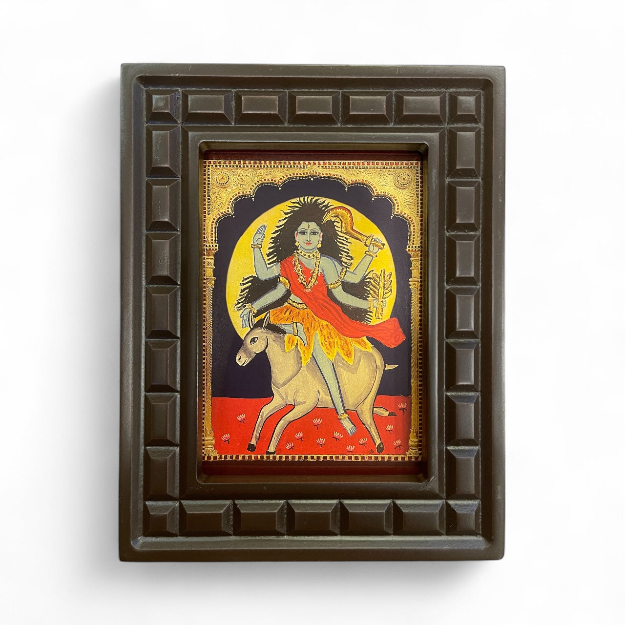 Navadurga Gold foiled art in wooden frame
