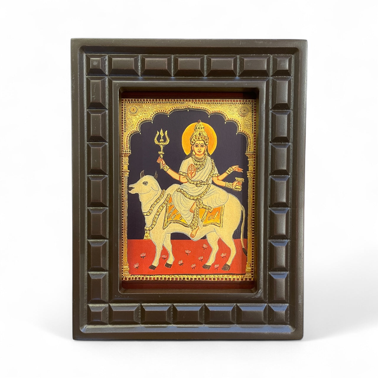 Navadurga Gold foiled art in wooden frame