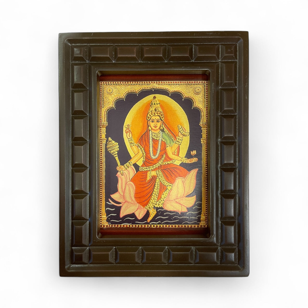 Navadurga Gold foiled art in wooden frame